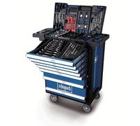 Scheppach Servante d'atelier TW1000 Set d'outils | 263 pièces incluses | Chariot d'outillage avec 4 roulettes | Verrouillable et Mobile | 7 tiroirs