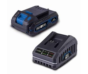 Scheppach Starter-KIT IXES 20V SBSK2.0 Li-ION - Batterie et Chargeur 2.0 Ah | Temps de Charge Rapide - Témoin Lumineux
