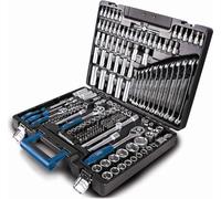 Scheppach TB217 Coffret à outils | Set d'outils 217 pces | Caisse à outils | Douilles, embouts, cliquets, clés à fourche et courantes, jeu de douilles