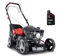 Scheppach Tondeuse à Gazon Thermique MS132-42 |3,4 CV | Largeur de Coupe 42cm | Robuste | Fonction Mulching | Panier de 45L | Réglage de la Hauteur en 7 étapes (25-75mm) | Huile Incluse