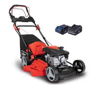 Scheppach Tondeuse à Gazon Thermique MS150-46E | Autotractée avec démarrage électrique | Moteur 4T | Largeur de Coupe 46cm | Panier 55L | Fonction Mulching & Raccord Rapide de Lavage