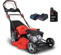 Scheppach Tondeuse à Gazon Thermique MS150-46E - Autotractée - 150 cm³ | Démarrage électrique - Moteur 4T - Largeur de Coupe 46cm - bac 55L - Fonction Mulching - Huile Incluse