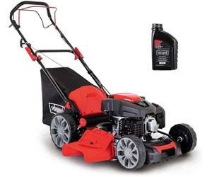 Scheppach Tondeuse à Gazon Thermique MS225-56 - Moteur 4 Temps 6 CV - 224 cm3 - Largeur de Coupe 56 cm - 2200 m² - bac 65L - Hauteur de Coupe 25-75 mm (avec Huile Moteur)