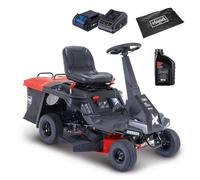 Scheppach Tondeuse autoportée Thermique MR235-61 - Largeur de Coupe 61cm | 6CV, Démarrage électrique | LED | 35-75mm Hauteur de Coupe | Bac de ramassage de 150L | 4X Marche Avant / 1x Marche arrière