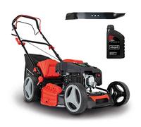 Scheppach Tondeuse Thermique autotractée MS225-53 - 6 CV - Largeur de Coupe 53 cm - Hauteur de Coupe réglable - 65L - Mulching et Nettoyage - Huile Moteur Incluse (avec Huile Moteur + Lame supp.)