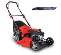 Scheppach Tondeuse Thermique MP150-46 - avec Lame supplémentaire | Moteur 4 Temps 3,5 CV - Largeur de Coupe 46 cm - 8 hauteurs de Coupe - Bac 55L