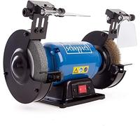Scheppach Touret Mixte SM150LB | 400W | Meule en grain 36 Ø150mm | Brosse métallique de Ø150mm | Pare-éclats ajustables | LED | Pieds en caoutchouc | Travaux multiples