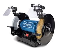 Scheppach - Touret Mixte Sm200lb - Puissénce 500w - Pierre à Aiguiser 200x20mm Grain 36 - Brosse Métallique Largeur 16mm - Avec éclairage Led