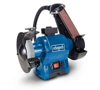 Scheppach Touret Mixtes BGS700 | Puissance 250W | Disque abrasif- Ø 150mm | Longueur de la bande abrasive 686mm - largeur 50mm | Vitesse de la bande 15m/s