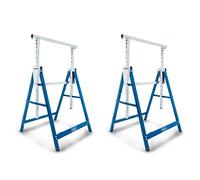 Scheppach Tréteau de travail télescopique TUG200 (2 pièces) - Charge maximale : 200 kg - Hauteur de travail min/max : 800-1300 mm - Barres de support : 680 mm - Surface d'appui : 580 x 580 mm