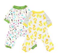 Scheppend 2-Pack pour Animal Domestique Vêtements Puppy Cute Pyjama Chiens Coton Barboteuse Chat Ange Cosy Apparel Chemise pour Chien Petit Chien Costumes
