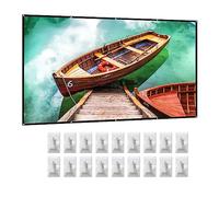 Schermo per proiettore da 120 pollici 16:9 HD 4K pieghevole portatile su Due lati Proiezione antipiega per schermi cinematografici Tenda Con ganci per interni ed esterni Home Theater Office Meeting