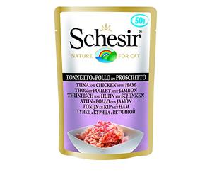 Schesir 0103205 Cat Thon/Poulet avec Jambon, 50 g
