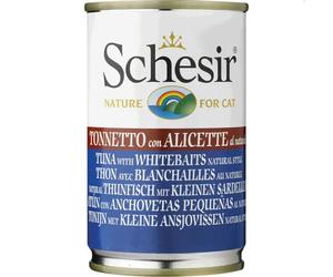 SCHESIR Aliment complémentaire pour chats à base de thon et de petits poissons de mer 140 g