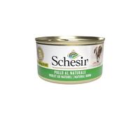 Schesir, Aliment Humide pour Chiens Adultes au Poulet au Naturel, en Gelée Délicate (24 boîtes de 85 g)