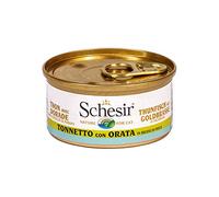 Schesir, Aliments humides pour Chats Adultes Poulet dorade Filets en Bouillon - (24 boîtes de 70 g)