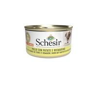 Schesir, Aliments humides pour Chiens Adultes avec Poulet, Pommes de Terre et romarin, en gelée Douce (24 boîtes de 85 g)
