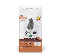 Schesir, Aliments secs pour Chats Adultes stérilisés ou en surpoids, Ligne légère au goût Poulet, croquettes - Format Sac de 10 kg