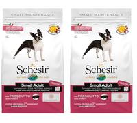 Schesir, Aliments secs pour Chiens Adultes de Petite Taille, Ligne de Maintien au goût du Jambon, croquettes - Sac de 2 kg (Lot de 2)