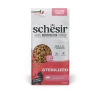Schesir Animal Monoprotein Sterilized, Croquettes pour Chats Adultes Stérilisés, Aliment Sec Monoprotéiné Complet, Goût Jambon, 10 kg