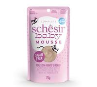 Schesir Baby, Goût Poulet en Mousse, Aliments Humides Complet pour Chatons (Enveloppes 12 de 70 g)