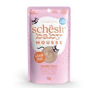 Schesir Baby, goût Saumon en Mousse avec DHA et Taurine, Nourriture Humide complète pour Chatons (12 x 70 g)