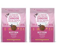 Schesir Born Carnivore Baby, saveur de Poulet et d'œuf, croquettes pour Chatons, croquettes cuites au Four pour Chatons (Sachet de 255 g) (Lot de 2)