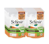 Schesir Cat Bio Stérilisé Bœuf et Poulet aux Carottes Nourriture pour Chat Stérilisé 16 Sachets x 85 g