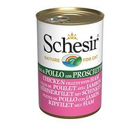 Schesir Cat Jelly Lot de 24 boîtes de 140 g de Filet de Poulet avec Jambon pour Chat