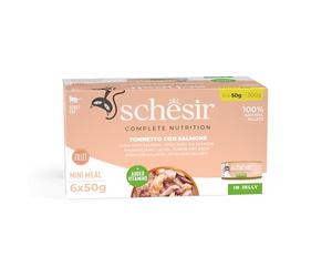 Schesir Cat Jelly Thon au Saumon, Nourriture Humide pour Chat 1 x 6 boîtes x 50 g
