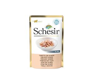 Schesir Cat Jelly Thon au Saumon, Nourriture Humide pour Chat, 30 sachets x 50 g
