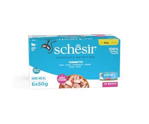 Schesir Cat Natural Thon Nourriture pour Chat Humide dans Son Propre jus 8 x 6 boîtes x 50 g