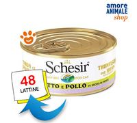 Schesir Cat Thon Avec Filets de Poulet Bouillon De Poisson Chats De 70 Gr