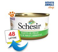Schesir Chat En Eau De Cuisson Filets De Poulet Au Naturel Chats Boîte De 85 Gr