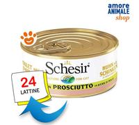 Schesir Chat Poulet Avec Jambon Dans Bouillon De Poulet Chats Boîte De 70 Gr