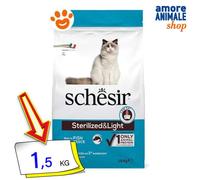 Schesir Chat Stérilisé & Légère Poisson Nourriture Sèche Chats 400 Gr/1,5/10 Kg