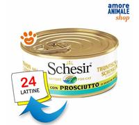 Schesir Chat Thon Avec Jambon Dans Bouillon De Poisson Pour Chats Boîte De 70 Gr