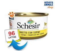 Schesir Chat Thon Avec Surimi Nourriture Humide Pour Chats Boîte De 85 Gr