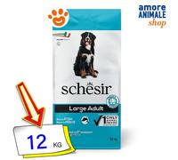 Schesir, Nourriture pour Chiens Adultes de Grande Taille, saveur Poisson, Ligne Entretien, croquettes - Format Sac de 12 kg