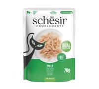 SCHESIR Complements Poulet en gelée, sachet d'aliments humides complémentaires pour chats, 70 g