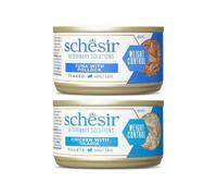 Schesir Dieta - Nourriture humide pour chat - Diète Weight - Plusieurs mélanges et saveurs - 8 x 80 g (8 x 80 g, 4 x poulet en bouillon, 4 x thon)