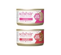 Schesir Dieta - Nourriture humide pour chat - Régime gastro-intestinal - Divers mélanges et saveurs - 8 x 80 g (8 x 80 g, 4 x mousse de poulet, 4 x thon)