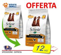 Schesir Dry Medium Adult Maintenance Avec Poulet 3/10 KG - pour Chiens Adultes
