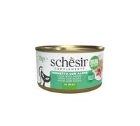 Schesir en Jelly, Ton avec algues 12 x 70 g en boîte, Nourriture Humide complète pour Chats, sans conservateurs, Mode de pêche Durable