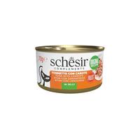 Schesir en gelée, Thon avec Carottes, 12 x 70 g en boîte, Nourriture Humide complète pour Chats, sans cruauté, sans conservateurs, Poisson Durable