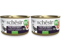 Schesir en gelée, Thon avec Dents, 12 x 70 g en boîte, Nourriture Humide complète pour Chats, sans cruauté, sans conservateurs, Poisson Durable (Lot de 2)