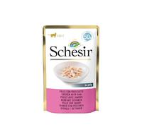 Schesir Filet de Poulet à la gelée de Chat avec Jambon, Nourriture pour Chat gelée Humide, 30 Sacs x 50 g