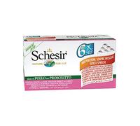 Schesir, Filet de Poulet avec Jambon, Nourriture Humide pour Chats en gelée, 8 x 6 boîtes de 50 g