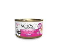 Schesir, Filets de Poulet au Jambon en Bouillon, Nourriture Humide complémentaire pour Chats, Recette Originale, 100% Naturelle, 12 boîtes de 70 g