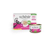 Schesir, Filets de Poulet au Jambon en gelée, Nourriture Humide complémentaire pour Chats, Recette Originale, 100% Naturelle, 6 boîtes de 70 g
